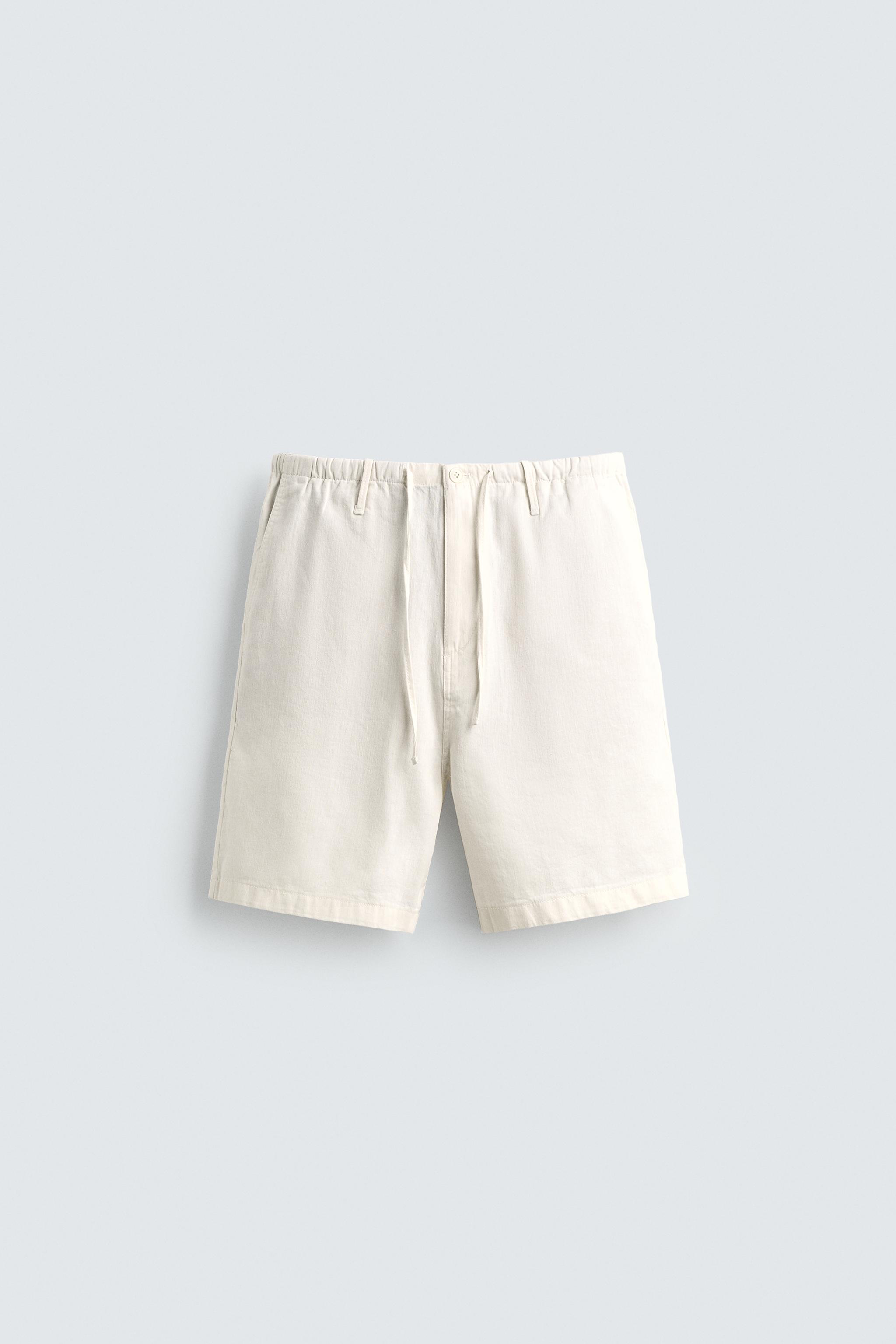 REGULAR FIT COTTON BLEND SHORTS